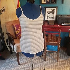 BKE Gold Lurex/Blk Stripe Top